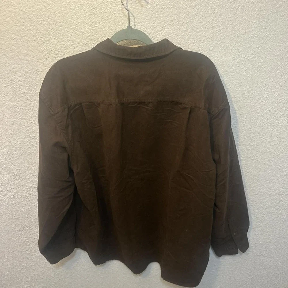 Brown button-up‎ shirt
